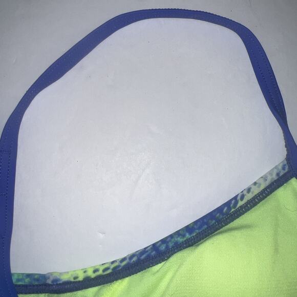 Nike Swim Top NESS57228 Size M Blue Volt Neon Yellow Bikini Sport Bra NWT - Picture 11 of 14